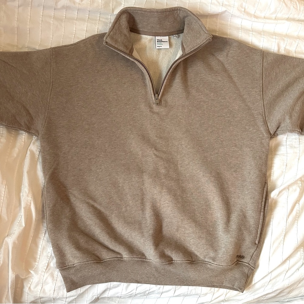 TNA (Aritzia) COZYAF BF 1/4 ZIP SWEATER